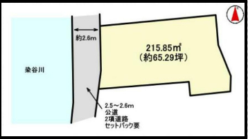 東中学校区域　土地面積:215.85平米 ( 65.29坪 )　